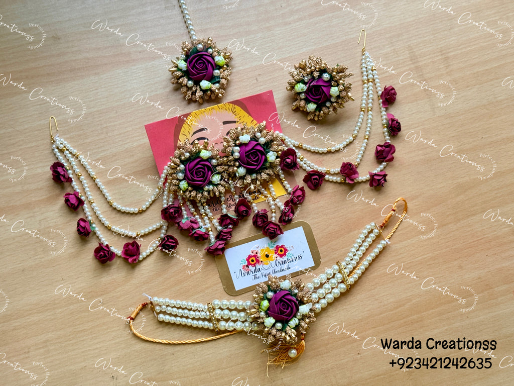 Royal Mughal Flower Jewelry Set