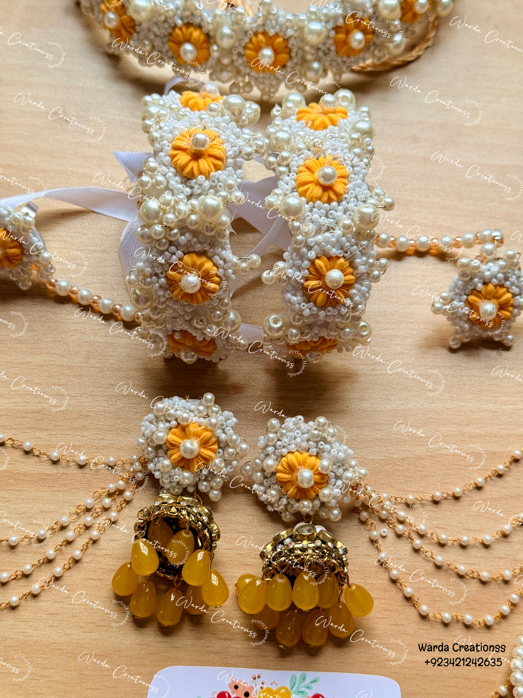Daisy Pearl Floral Jewelry Set
