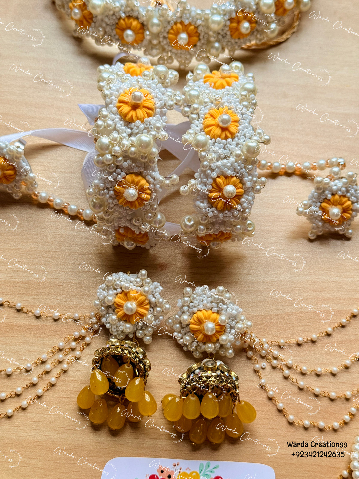 Daisy Pearl Floral Jewelry Set