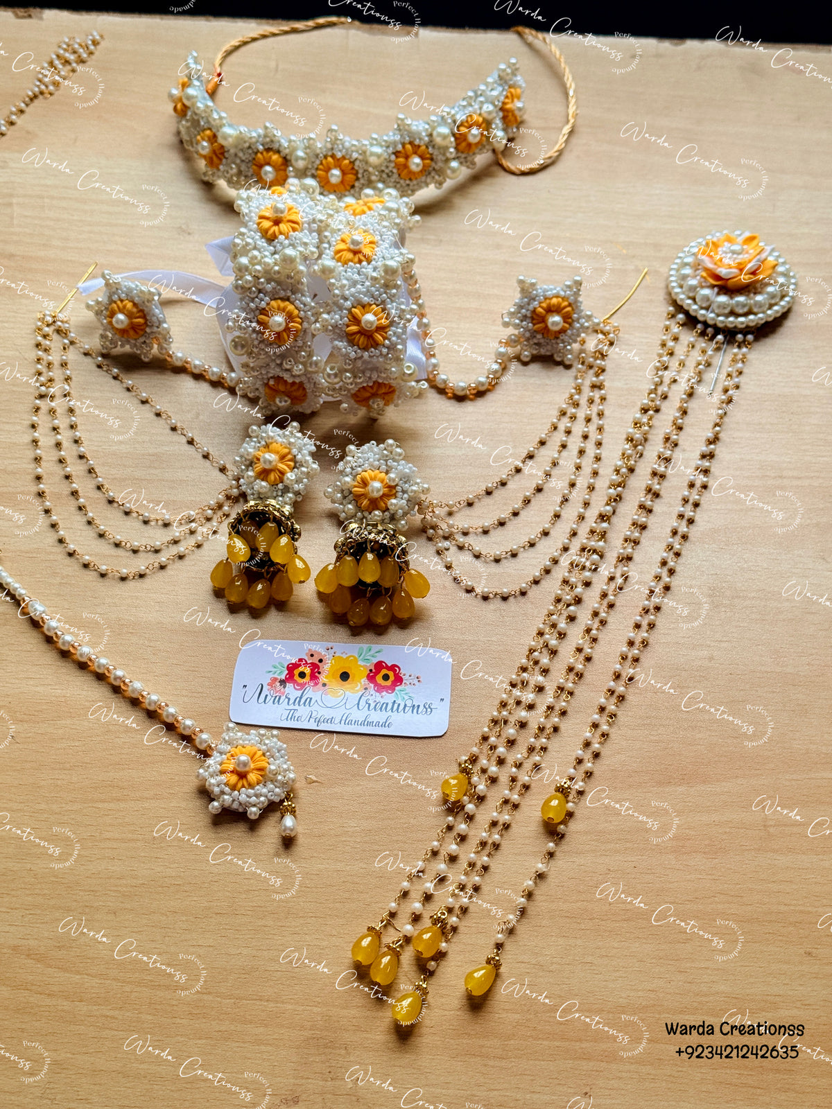 Daisy Pearl Floral Jewelry Set