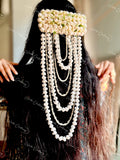 Handmade Artificial Jasmine Hair Bunch with Pearl Layers | Bridal Gajra & Braid Extension
