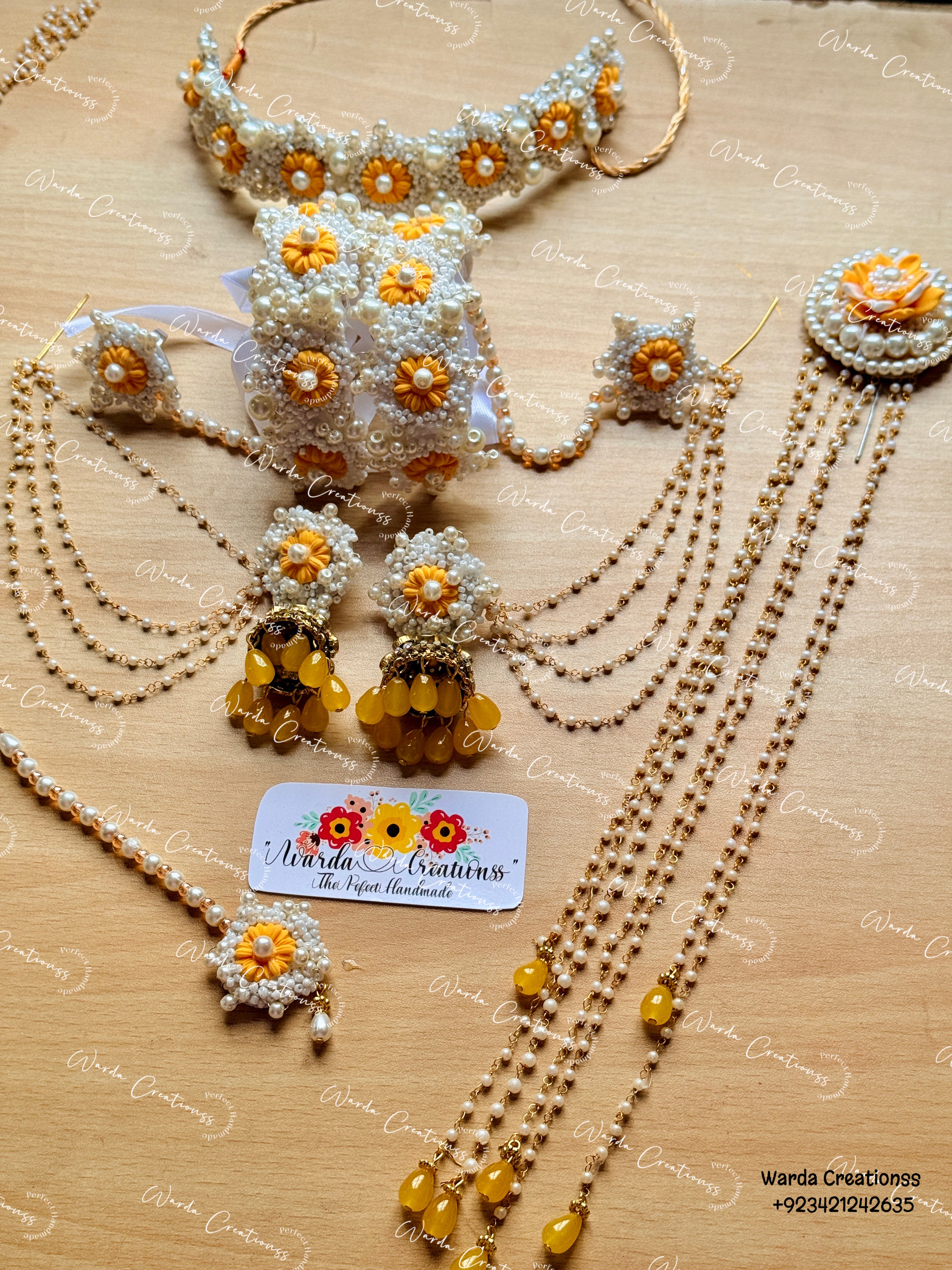Daisy Pearl Floral Jewelry Set