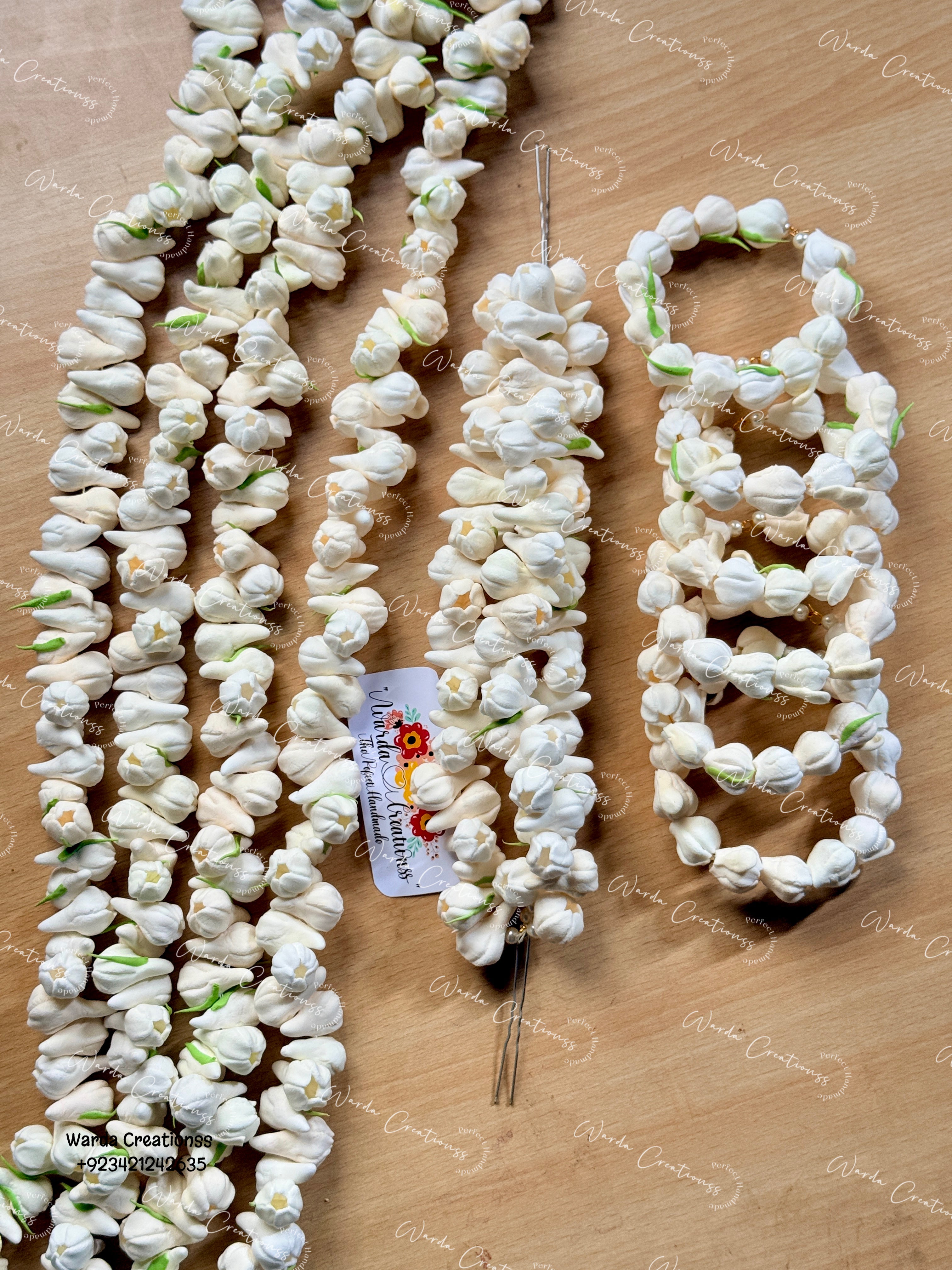 Handmade Jasmine Hair Strings with Bangles