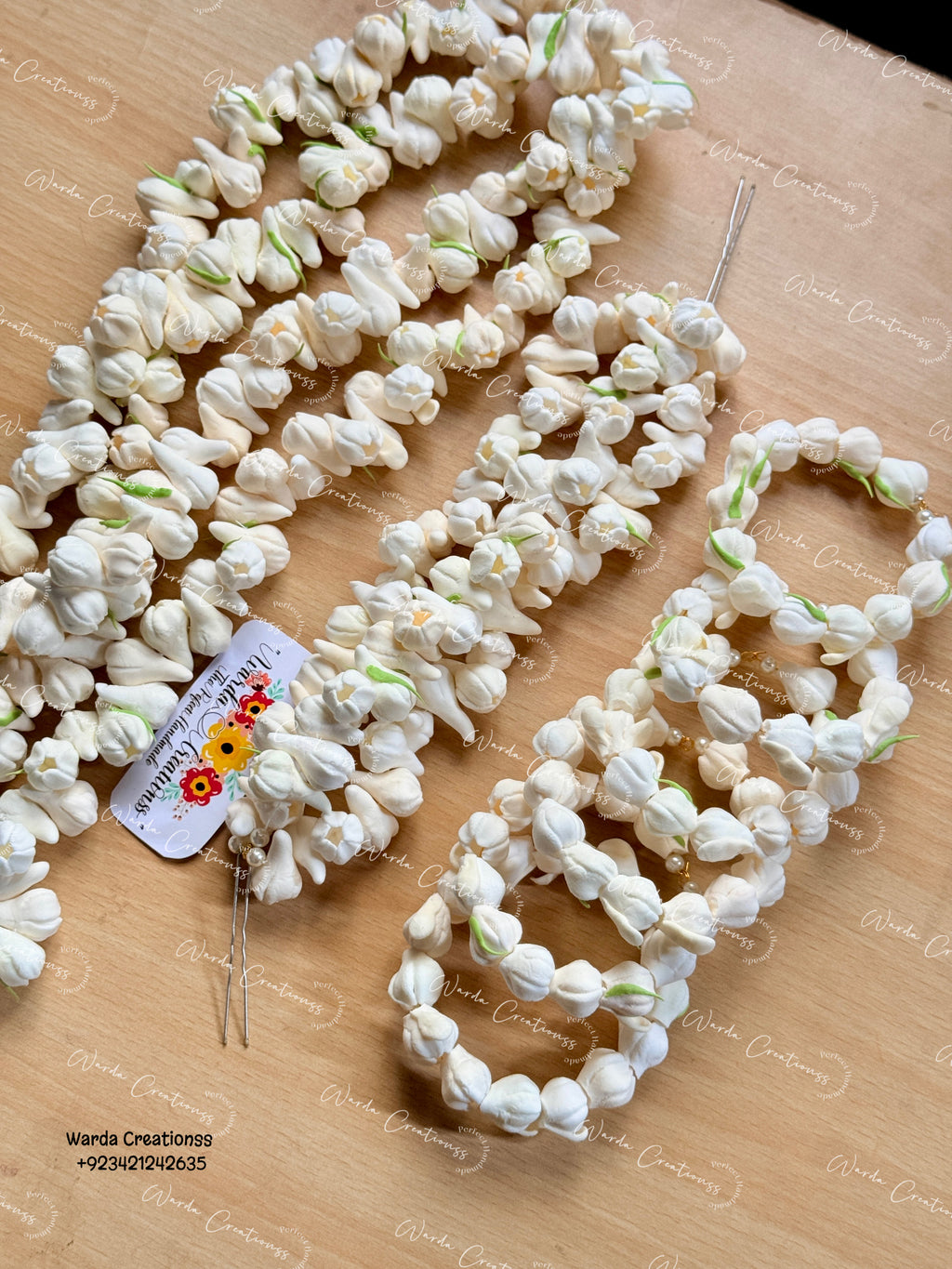Handmade Jasmine Hair Strings with Bangles