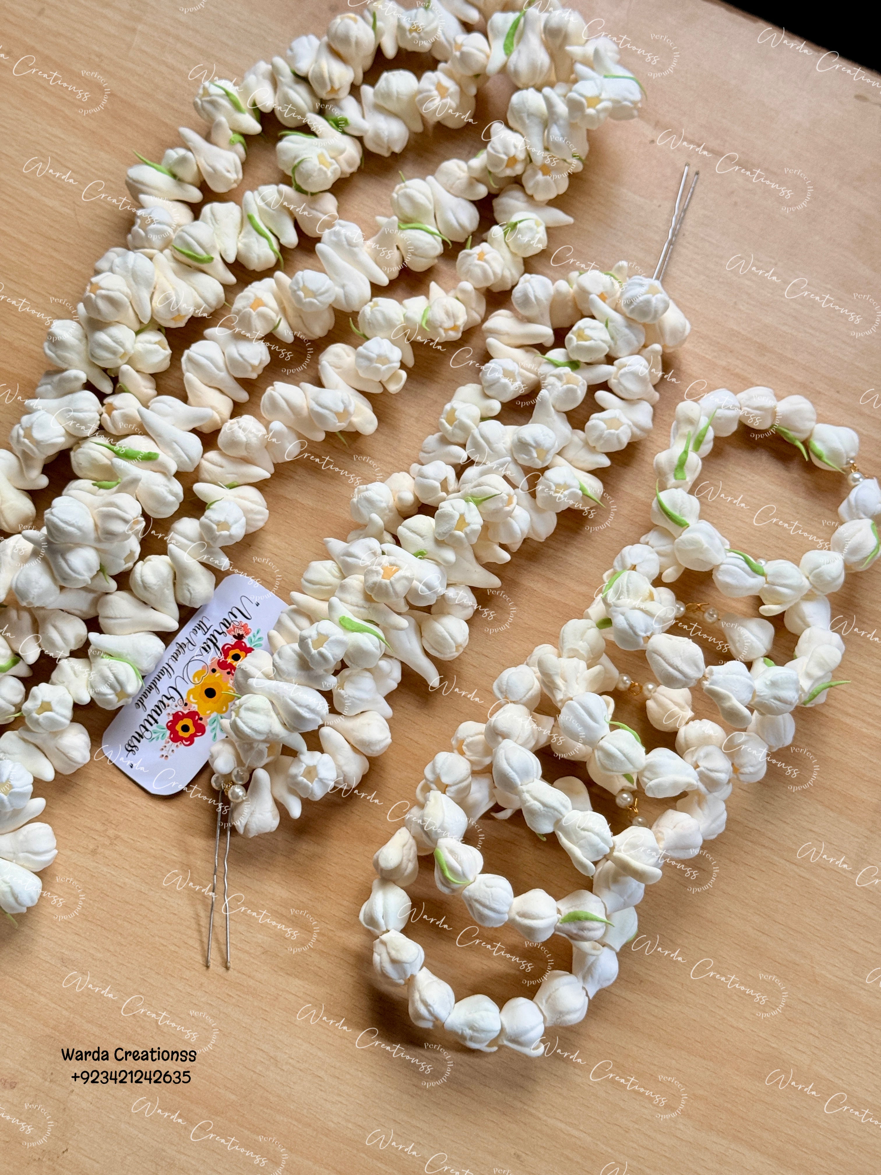 Handmade Jasmine Hair Strings with Bangles