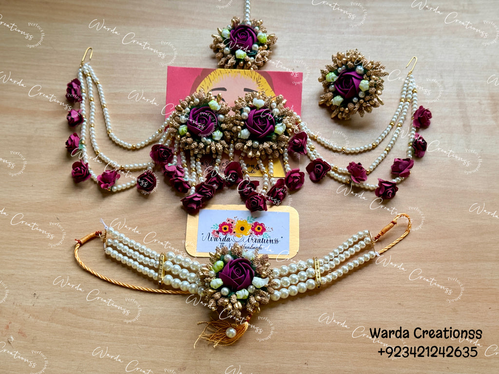 Royal Mughal Flower Jewelry Set