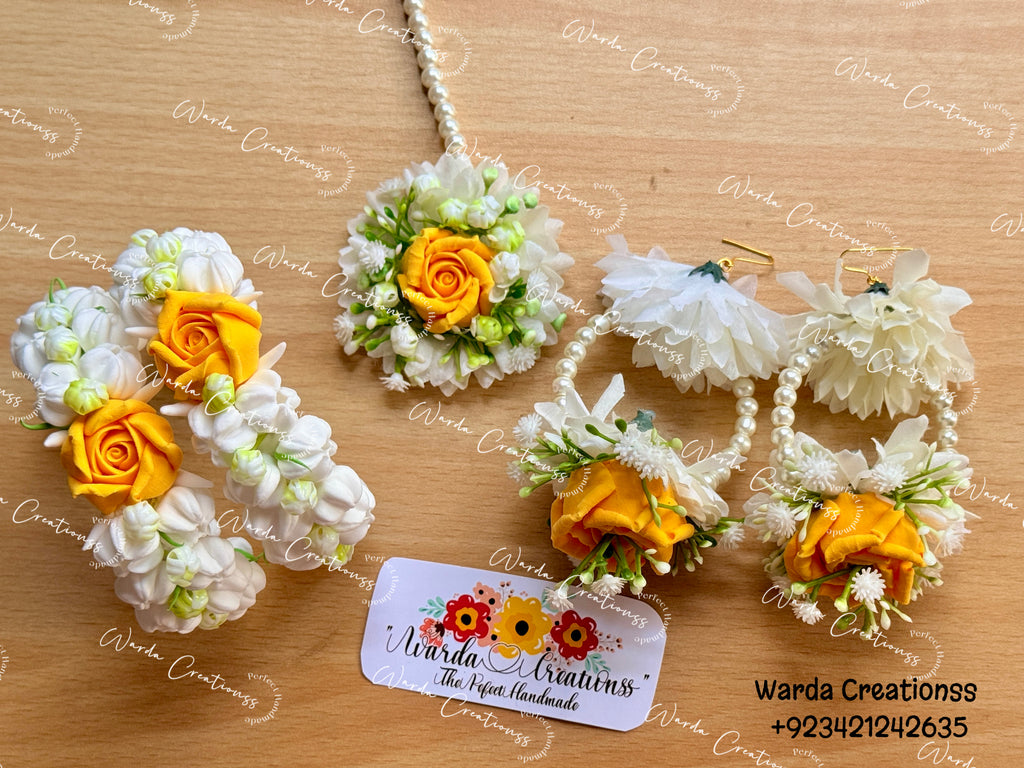 Yellow Bloom Floral Jewelry Set