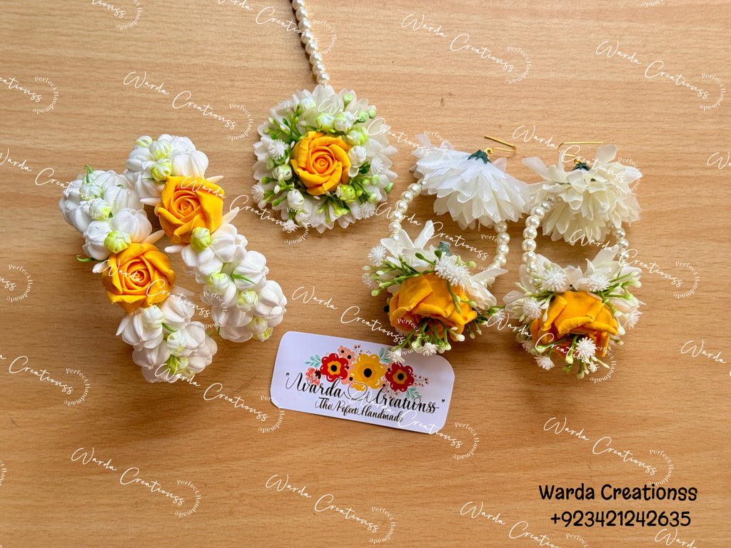Yellow Bloom Floral Jewelry Set