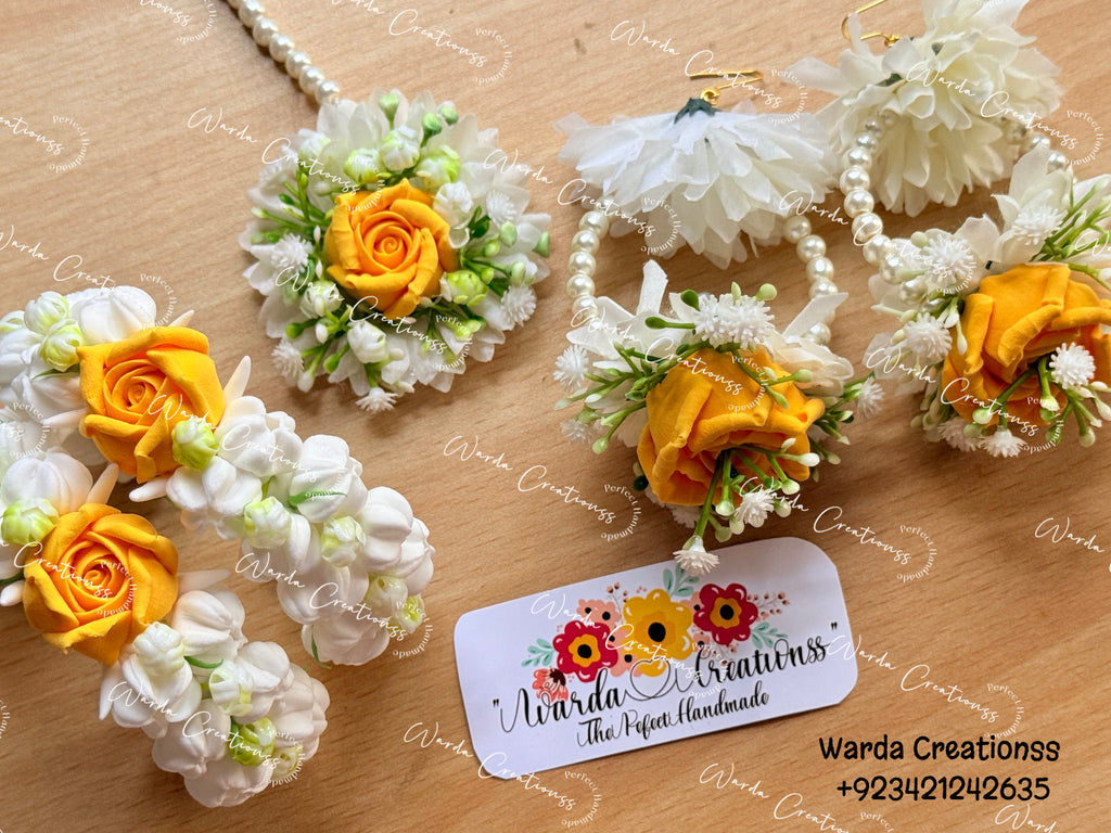 Yellow Bloom Floral Jewelry Set