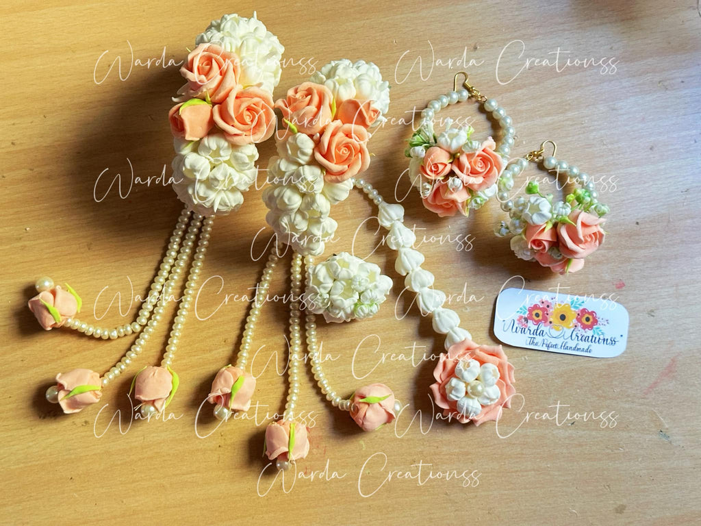 Peachy Bloom Floral Jewelry Set