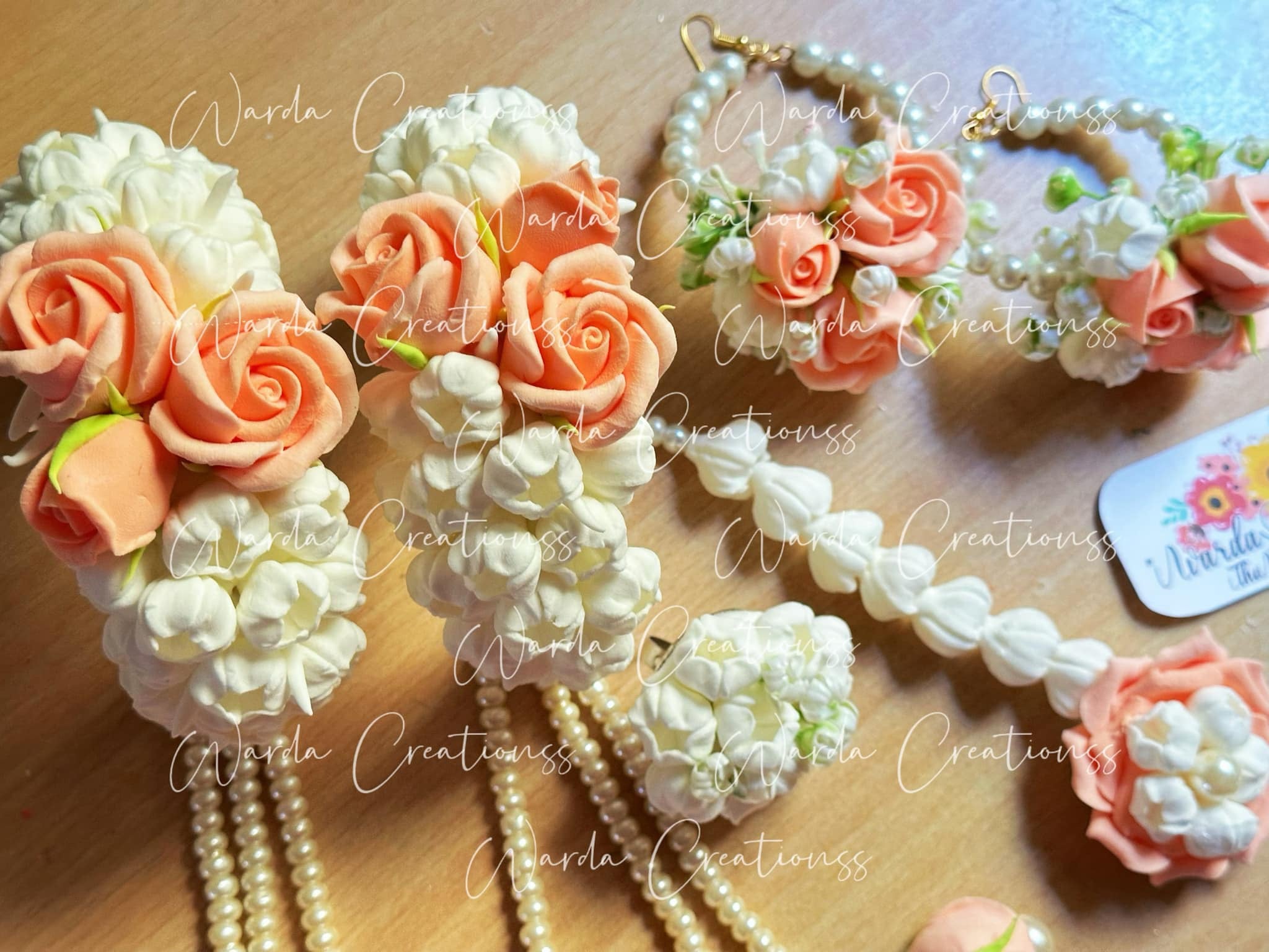Peachy Bloom Floral Jewelry Set
