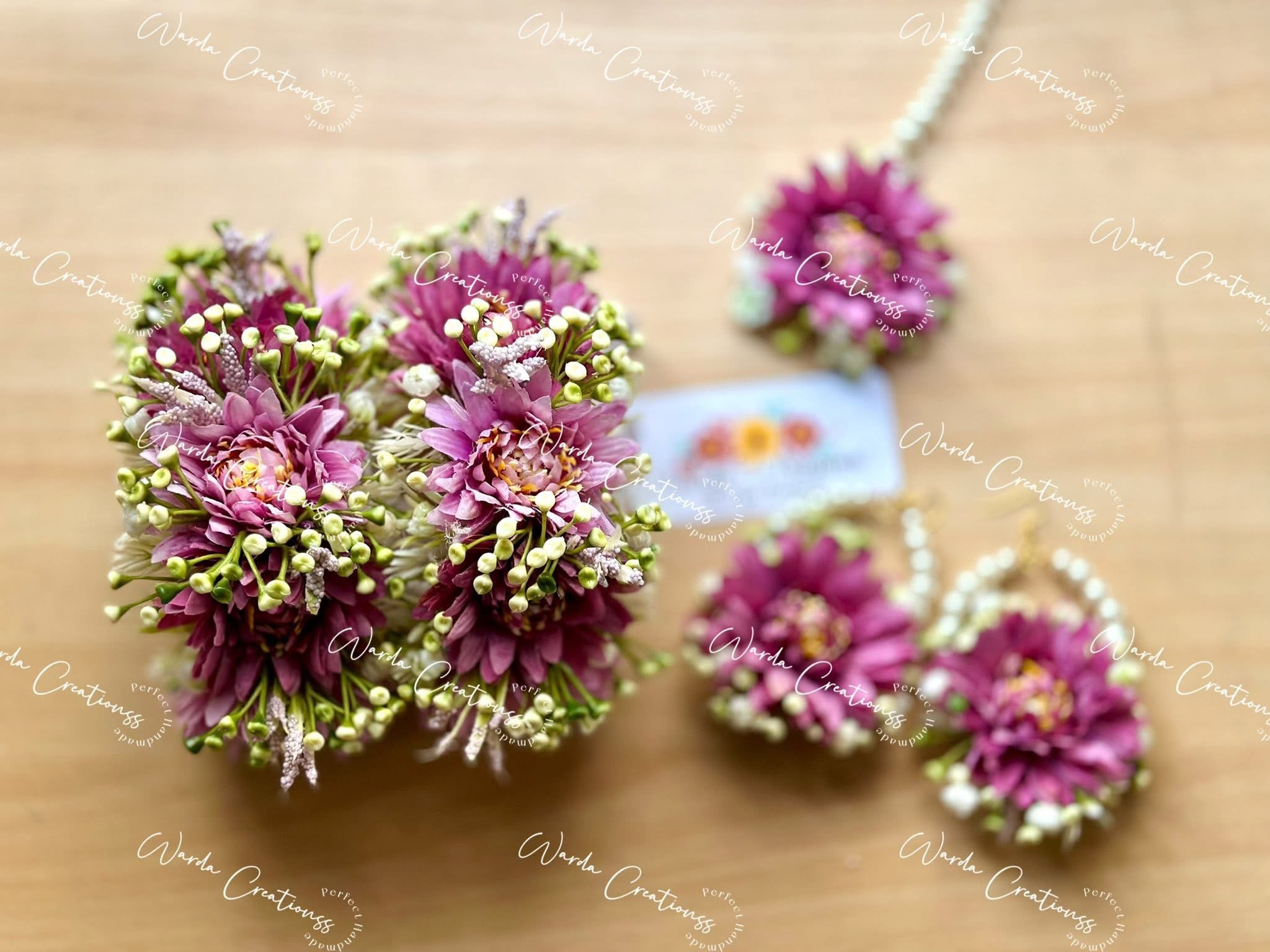 Purple Chrysanthemums Jewelry Set