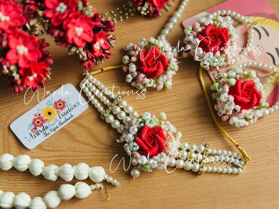 Handmade Floral Nikah Jewelry Set